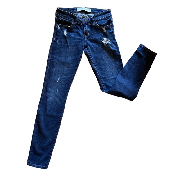 Abercrombie & Fitch Denim - Abercrombie Sz:25Wx31L Super Skinny Distressed Blue Jeans